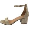 image:imageOver the Toe Strap Ankle Wrap Strap Heel Open Toe Block Heel 2 Low Champagne 65