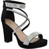image:imageTOP Moda DressyFormal Sandals High Heel Ankle Strap Open Toe SandalsBlack Rhinestone 7