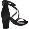 image:imageTOP Moda Shoes Women Chunky Block High Heels Open Toe CrissCross Double Ankle Strap Back Zipper Beth8Black Nubuck