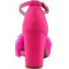 image:imageTOP Moda Women Chunky Heels Ankle Strap Sandals with Fur KONNER30 HOT PINK 9