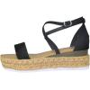 image:imageTOP Moda Women Espadrille Wedge Heels Sandals Open Peep Toe Platform Flatform Ankle Strap Candide9Black Nubuck