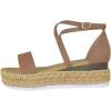 image:imageTOP Moda Women Espadrille Wedge Heels Sandals Open Peep Toe Platform Flatform Ankle Strap Candide9Tan Nubuck
