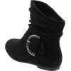 image:imageTOP Moda Womens Ankle Booties Buckle Mid Calf Buckle Slouch Flat Heel Strap Fashion ShoesBlack Imsu