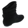 image:imageTOP Moda Womens Ankle Booties Buckle Mid Calf Buckle Slouch Flat Heel Strap Fashion ShoesBlack Imsu