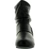 image:imageTOP Moda Womens Ankle Booties Buckle Mid Calf Buckle Slouch Flat Heel Strap Fashion ShoesBlack1