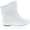 image:imageTOP Moda Womens Ankle Booties Buckle Mid Calf Buckle Slouch Flat Heel Strap Fashion ShoesWhite1