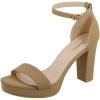 image:imageOver the Toe Strap Ankle Strap Platform High Heel Open Toe Dress Sandal Top M Thomas52 Tan S 8
