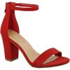 image:imageOver the Toe Strap Ankle Wrap Strap Heel Open Toe Medium Heel Red 9