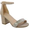 image:imageTOP Moda Darcie1 Ankle Strap Dressy High Heel Sandal Nonslip Sole For Wedding Party Prom Evening Wear or Any Occasion Sleek Style Block Heel SandalsRose Gold Glitter