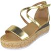 image:imageTOP Moda Women Espadrille Wedge Heels Sandals Open Peep Toe Platform Flatform Ankle Strap Candide9Gold