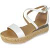 image:imageTOP Moda Women Espadrille Wedge Heels Sandals Open Peep Toe Platform Flatform Ankle Strap Candide9White Pu