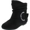 image:imageTOP Moda Womens Ankle Booties Buckle Mid Calf Buckle Slouch Flat Heel Strap Fashion ShoesBlack Imsu