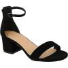 image:imageTOP Moda Womens Fashion Ankle Strap Chunky Low Heel Dress Wide Sandal Shoes Darcie1 Black Nub Wide 11