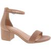 image:imageTOP Moda Womens Fashion Ankle Strap Chunky Low Heel Dress Wide Sandal Shoes Darcie1 Taupe Nub Wide 9