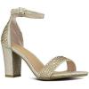 image:imageTOP Moda Womens Hannah1 Platform Chunky Heel Metallic Glitter Party Ankle Strap High Heel Sandal TM HAN3 CHAMP GLTR 10