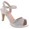 image:imageTOP Moda Womens Open Toe DressyFormal Rhinestone Heel Sandal Ankle Strap Black GlitterSilver Glitter