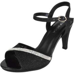 image:imageTOP Moda Shoes Women Stiletto Heels Open Peep Toe Ankle Strap Bling Rhinestone Glitter PAMELA28Black