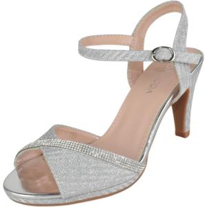 image:imageTOP Moda Shoes Women Stiletto Heels Open Peep Toe Ankle Strap Bling Rhinestone Glitter PAMELA28Silver