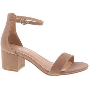 image:imageTOP Moda Womens Fashion Ankle Strap Chunky Low Heel Dress Wide Sandal Shoes Darcie1 Taupe Nub Wide 9