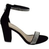 image:imageTOP Moda Gallery45 Ankle Strap Dressy High Heel Sandal Nonslip Sole For Wedding Party Prom Evening Wear or Any Occasion Sleek Style Block Heel SandalsBlack Nubuck