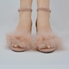 image:imageTOP Moda K 30 Womens Feather Fur Chunky Heel Sandals Nubuck Blush 10