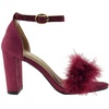image:imageTOP Moda Konner 30 Womens Feather Chunky Heel Sandals Light Wine 9