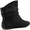 image:imageTOP Moda Womens Ankle Booties Buckle Mid Calf Buckle Slouch Flat Heel Strap Fashion ShoesPremium Black Suede