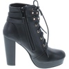 image:imageTOP Moda Womens Cici1 High Heel Lace Up Ankle Boots Platform Booties with StudsBlack