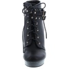 image:imageTOP Moda Womens Cici1 High Heel Lace Up Ankle Boots Platform Booties with StudsBlack Pu