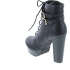 image:imageTOP Moda Womens Cici1 High Heel Lace Up Ankle Boots Platform Booties with StudsBlack Pu