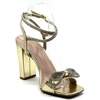 image:imageTOP Moda Womens Formal Rhinestone High Heel Sandal Ankle StrapGold Metallic Rhinestone