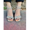image:imageTOP Moda Womens Formal Rhinestone High Heel Sandal Ankle StrapGold Metallic Rhinestone