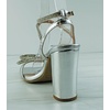 image:imageTOP Moda Womens Formal Rhinestone High Heel Sandal Ankle StrapSilver Metallic Rhinestone