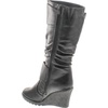 image:imageTOP Moda Womens Pure65 Mid Calf Round Toe Slouched Wedge Heel BootsBlack