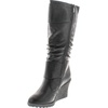 image:imageTOP Moda Womens Pure65 Mid Calf Round Toe Slouched Wedge Heel BootsBlack