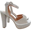 image:imageTOP Moda Womens Rhinestone Platform High Heel Open Toe Ankle Strap SandalsSilver Rhinestone