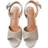 image:imageTOP Moda Womens Rhinestone Platform High Heel Open Toe Ankle Strap SandalsSilver Rhinestone