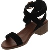 image:imageTOP Moda Womens Vision75 Ankle Wrap Adjustable Buckle Stacked Chunky Heel SandalBlack9