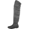 image:imageTOP Moda TZ B37 Womens Back Lace Up Side Zip Closed Round Toe Flat Heel Knee High MidCalf Casual BootsGray Sv