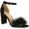 image:imageTOP Moda Women Chunky Heels Ankle Strap Sandals with Fur KONNER30 BLACK 7