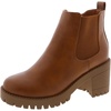 image:imageTOP Moda Womens Chelsea Ankle Boots Chunky Heel with Elastic GoreTan66