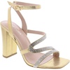 image:imageTOP Moda Womens Formal Rhinestone High Heel Sandal Ankle Strap Black GlitterGold Glitter