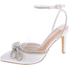 image:imageTOP Moda Womens High Heels Closed Toe Rhinestone Bow Ankle Strap Pumps Dress ShoesWhite