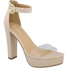 image:imageWomens Open Toe Platform Chunky Heel Ankle Strap SandalsNude Pat