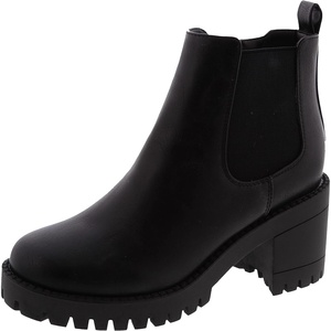 image:imageTOP Moda Womens Chelsea Ankle Boots Chunky Heel with Elastic GoreBlack66