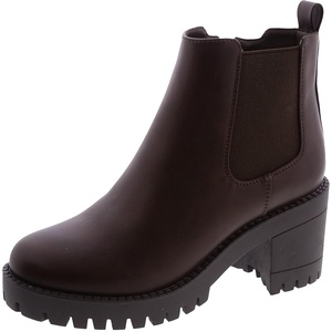 image:imageTOP Moda Womens Chelsea Ankle Boots Chunky Heel with Elastic GoreBrown66