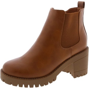 image:imageTOP Moda Womens Chelsea Ankle Boots Chunky Heel with Elastic GoreTan66