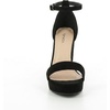 image:imageTOP Moda Asia1 Womens Platform Block Heel Sandals  35 Chunky Heel 1 Front Strap TwoPiece Bridal Wedding Party and Prom Shoes NonSlip Grip OutsoleBlack Nubuck