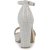 image:imageTOP Moda Asia1 Womens Platform Block Heel Sandals  35 Chunky Heel 1 Front Strap TwoPiece Bridal Wedding Party and Prom Shoes NonSlip Grip OutsoleSilver Glitter