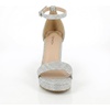 image:imageTOP Moda Asia1 Womens Platform Block Heel Sandals  35 Chunky Heel 1 Front Strap TwoPiece Bridal Wedding Party and Prom Shoes NonSlip Grip OutsoleSilver Glitter